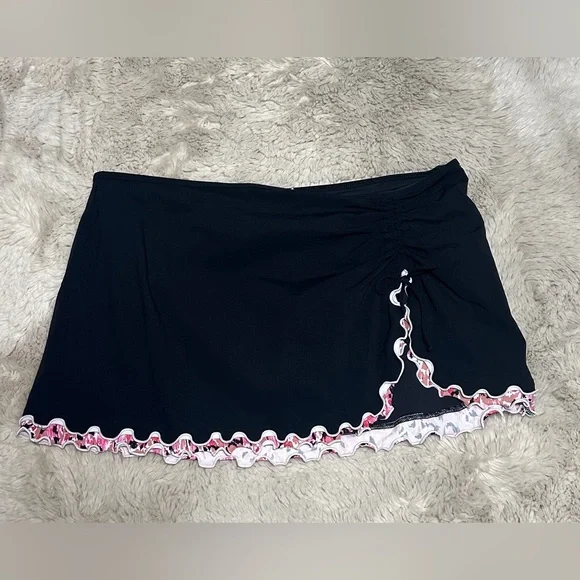 NWT Profile by Gottex Black Skirt with Ruffled Hem - Picture 1 of 6